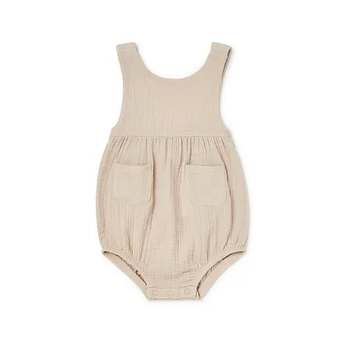 Organic Cotton Romper - Stone Grey