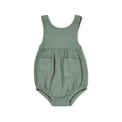 Organic Cotton Romper - Ocean Green